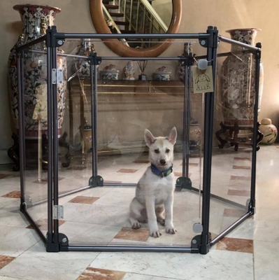 ミールフィニッシュ アメリカ市場 DIY 透明 折りたたむペットフェンス 小動物のためのケージ