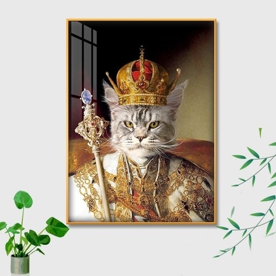 ペットポートレイト 壁画 リビングルーム用のカスタム アルミ合金枠 スポウフ 猫壁画