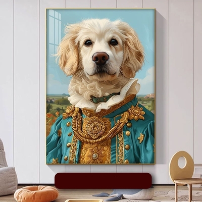 犬 猫 ペット 肖像 オーダーメイド アルミ合金枠 多種 ペット 装飾絵