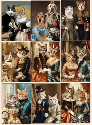 ペットポートレイト アルミ合金写真フレーム 犬と猫の記念品