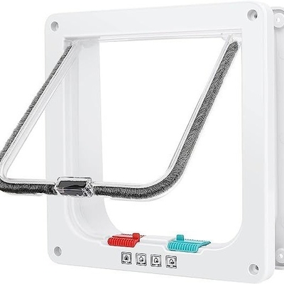 簡単にアクセス 猫のためのペットドア 入り出口 オプション ALT-FBB-298 ブラウン&amp;ホワイト
