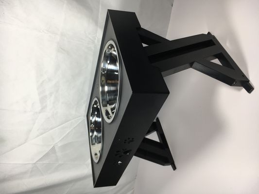 黒のステンレス鋼のダブルボウル 大きい犬のためのスタンド 漏れのない 滑らない 高さ調整可能な 子宮頸部保護