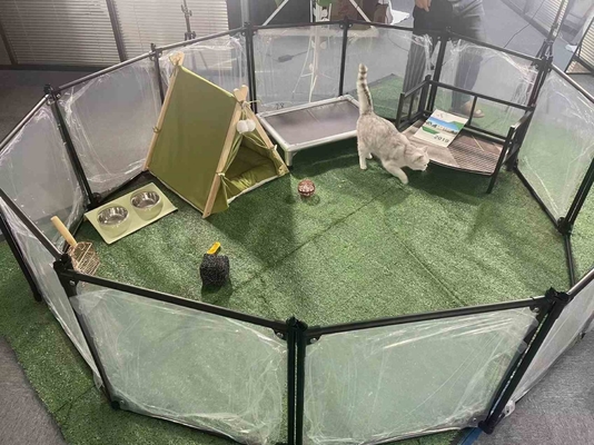 小動物 アクリル透明 折りたたむペットフェンス 簡単に着用し,楽しい犬ゲーム