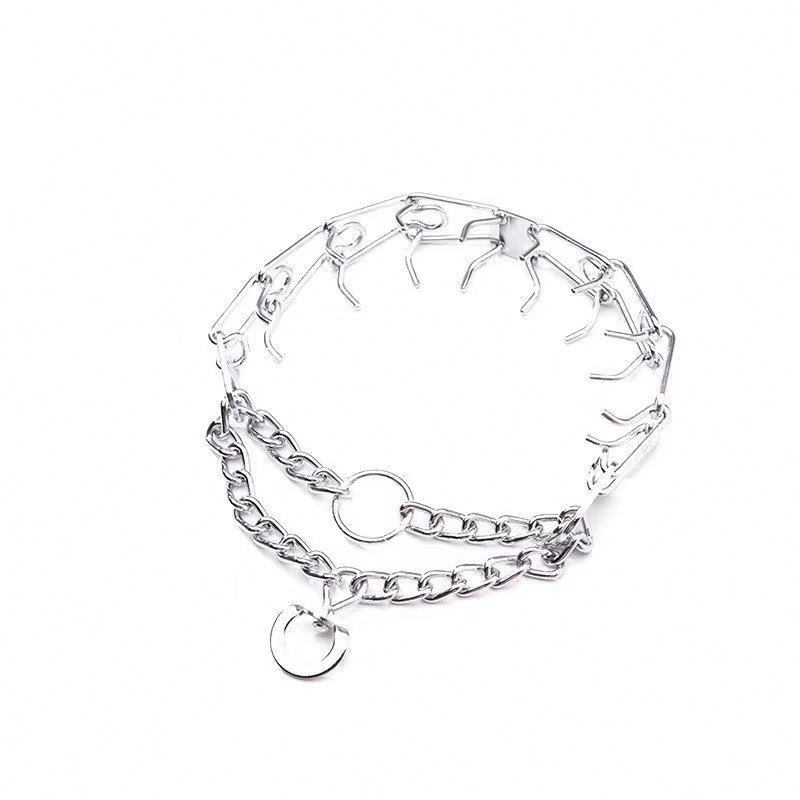 ペットトレーニングのための銀色の犬のネックレス アヘアソン ピンクネックレス ストックネックレス ピンチネックレス