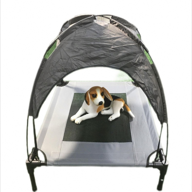 取れる屋根付き 高い犬のベッド ペットキャンプと旅行のための理想的なテント グレー/ブラウン/赤
