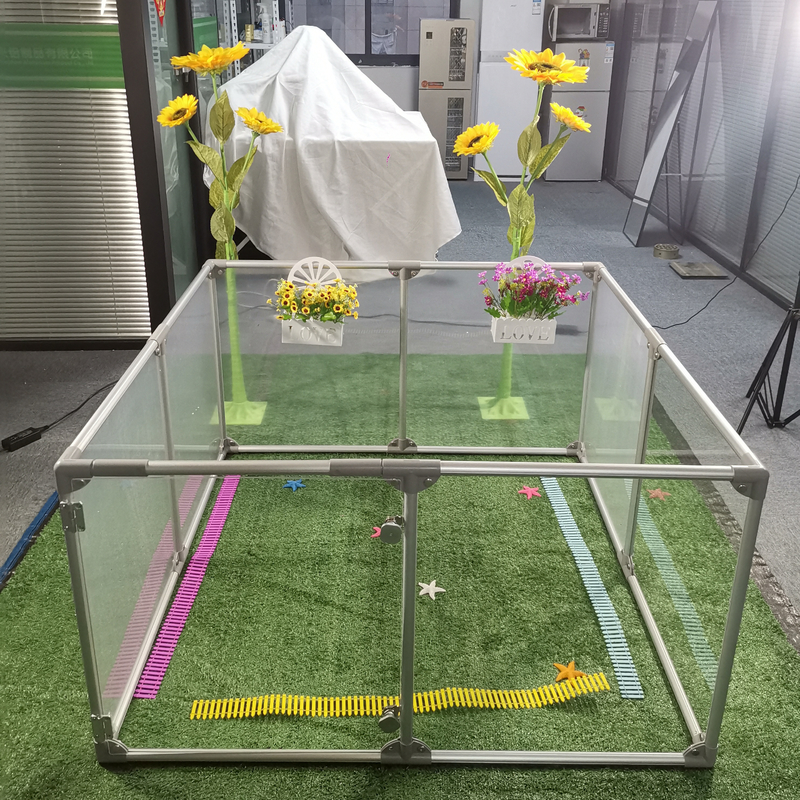 アルミニウム フローディング ペット 遊び場 犬 運動 フェンス 12 パネル 黒 65 x 91cm パターン 固体